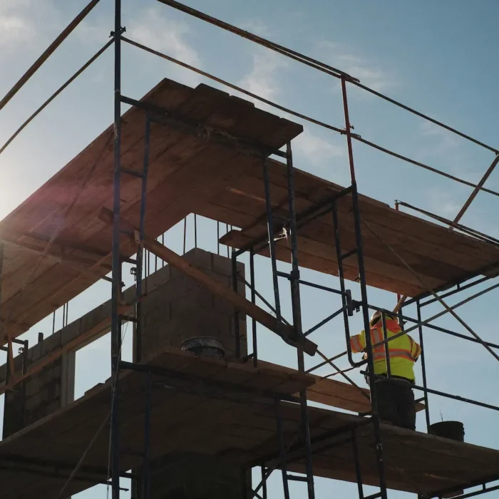 Residential San Rafael Scaffolding Rental platform for elevated masonry work